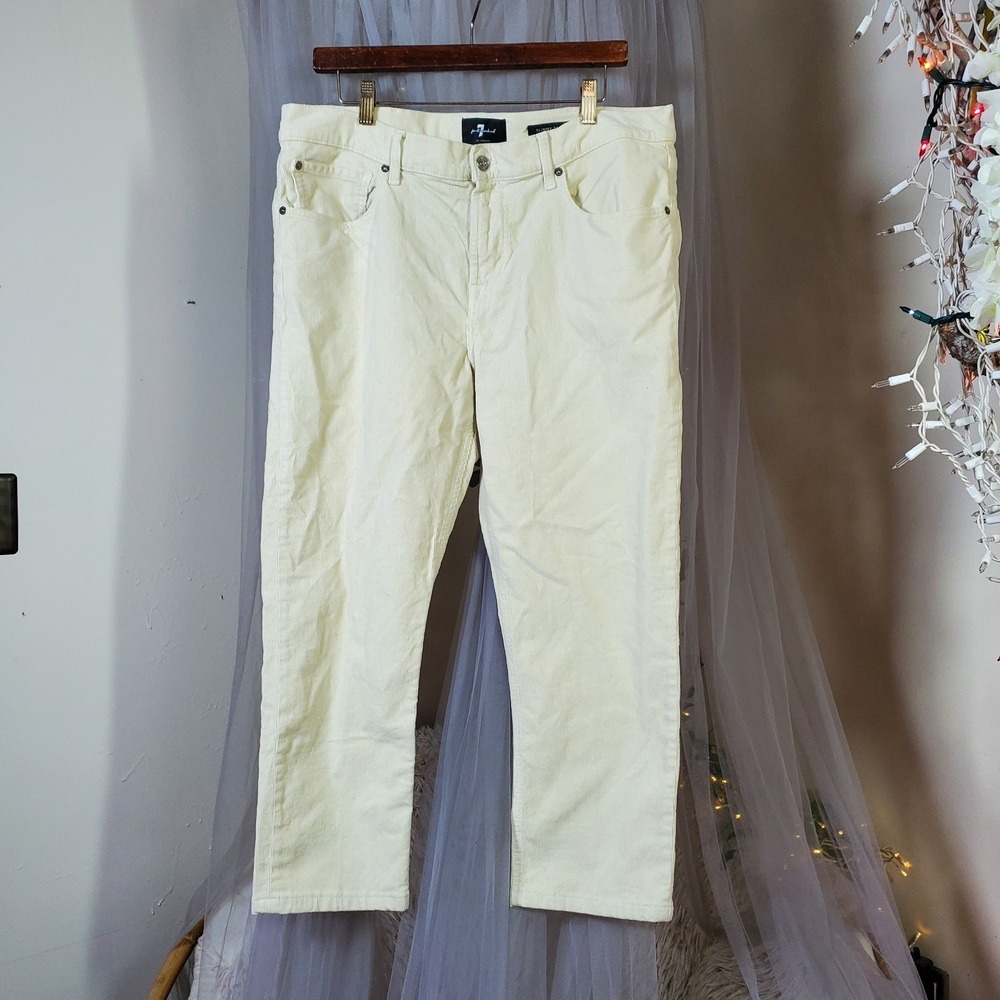Seven 7 Y2K‎ Retro Corduroy Pants Ankle Acadamia Cabincore Size 36 Fits 37x25